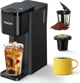 K310ic Tastyle Mini Hot And Iced Coffee Maker Single Serve For K Cup Classic Black