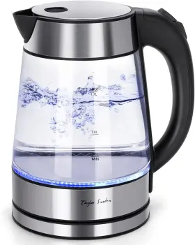 Taylor Swoden 445000722737 Glass Hot Water Kettle Electric For Tea And Coffee 1.7 Liter Fast