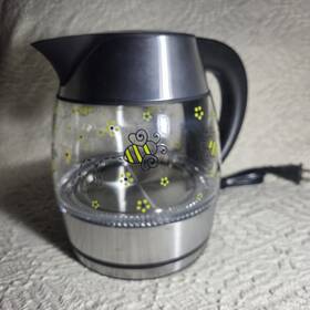 Temp-tations Wk-1831 Temp-tations 1.2-l Electric Glass Kettle Bumble Bee - Stainless Steel Base
