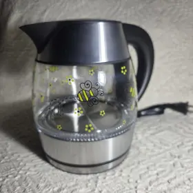 Wk-1831 Temp-tations 1.2-l Electric Glass Kettle Bumble Bee - Stainless Steel Base