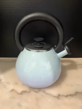 30721 The Cellar Button Tea Kettle With Stay-cool Handle 1.4 Quarts Aqua