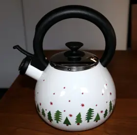 Hy30523 The Cellar Macys Teapot Christmas Holiday Theme Enamel On Steel Water Coffee