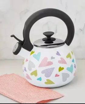 Hy31023 The Cellar Enamel On Steel Heart Tea Kettle New In Open Box