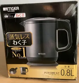Pch-g080-kp Tiger Electric Kettle Black 100v Steamless 0.8l Japan