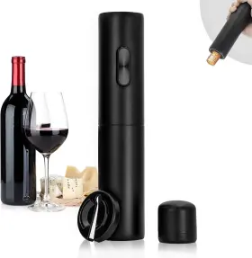 Timilon 606408975614 Electric Wine Opener Battery Operated Automatic Bottle With Black