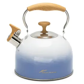 Yb-zs1 Tinlon Enamel Floral 304 Stainless Steel Whistling Tea Kettle - 2.2l Stovetop Teapot For Inch