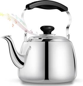 Tohsssik 445007393305 Tea Kettle Stainless Steel Stovetop Whistling Kettles 2l Mirror Polished F