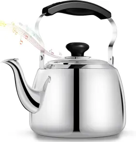 Tohsssik 445007393305 Tea Kettle Stainless Steel Stovetop Whistling Kettles 2l Mirror Polished F