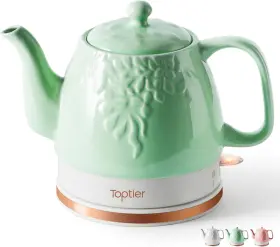 Toptier 445040399302 Electric Ceramic Tea Kettle Boil Water Quickly And Easily Detachable S
