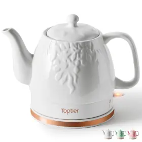 B09bcwh77j Toptier 1.2l Electric Ceramic Tea Kettle Fast Boil Detachable Base Auto Shut