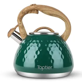 Hu-xi-164 Toptier Tea Kettle Teapot Whistling With Wood Pattern Handle Loud Whistle Food Grade