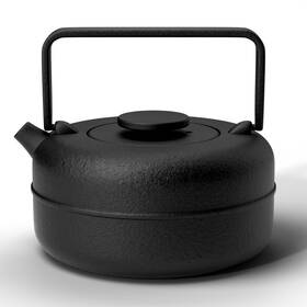 Toptier Toptier-teapot-003 Black Cast Iron Teapot 27oz Stovetop Safe With Removable Infuser By