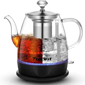 T615 Topwit Electric Kettle Glass For Hot Water Tea And Coffee Dual Purpose Design