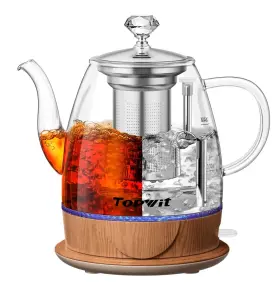 T615wd Topwit Electric Kettle Glass For Hot Water Tea And Coffee Dual Purpose Design Bpa