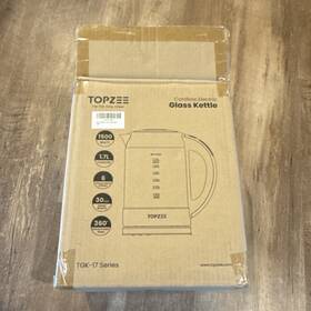 Topzee Tgk-17 Cordless Electric Glass Kettle 1.7l 1500w Stainless Steel Keep Warm