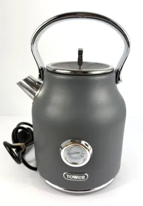 T10063gry Tower Grey Electric Kettle With Built-in Temperature Gauge And Chrome Handle 100sh