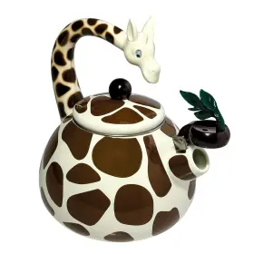 Trenton Gifts 850011700693 Giraffe Design Whistling Tea Kettle - Enamel On Steel Teakettle For Stove Top