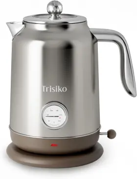 Tkw168 Trisiko 1.7l Stainless Steel Electric Kettle 1200w Fast Boil W Temp Gauge