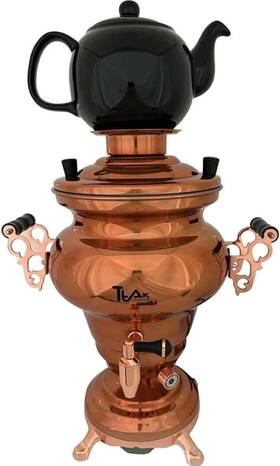 Ttak Houseware Etm803 Electric Stainless Steel Copper Samovar Porcelain Pot 1.2 Liters And 5liters