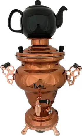 Etm803 Ttak Houseware Electric Stainless Steel Copper Samovar Porcelain Pot 1.2 Liters And 5liters