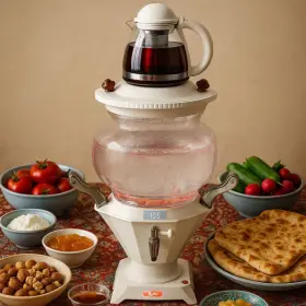 Gs-glsam-w1 Ttak Houseware Electric Samovar Digital Display Russian Persian Turkish Tea Maker Water Kett