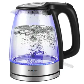 Tumidy 799710826337 Glass Electric Kettle 1.7l Hot Water Boiler Led Lights Comfy Touch Handle Wide