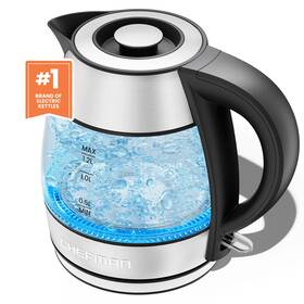 Un Brand 313095434484 Rapid Boil 1.2l Electric Tea Kettle With Removable Lid - Stainless Steel