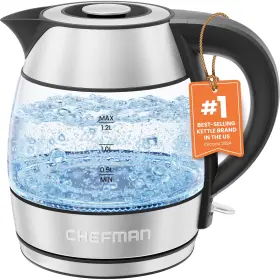Un Brand 705353188015 Rapid Boil 1.2l Electric Tea Kettle With Removable Lid - Stainless Steel