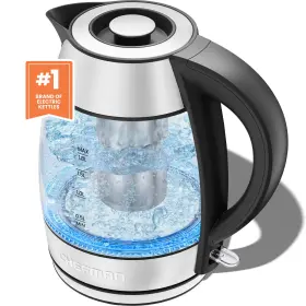Un Brand 726084649507 Fast Boiling 1.8l Electric Glass Kettle Removable Tea Infuser Led Lights Stai