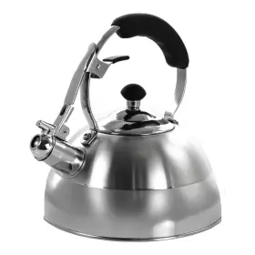 3077 Uniware 2.6 Quart Stainless Steel Black Whistling Kettle
