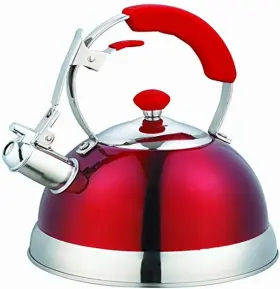 3077r Uniware Heavy Duty Stainless Steel Whistling Kettle Red 2.5 Leter High Quality