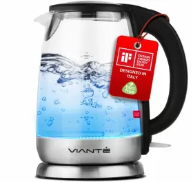 Viant 851316007715 Electric Glass Tea Kettle. Fast Water Boiler. Bpa-free. Stainless Stee