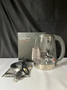 Ket-10 Viante Black Clear Electric Glass Automatic Shut Off Water Kettle