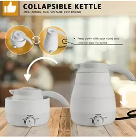 By-8206 Vibili Electric Foldable Silicone Collapsible Kettle Dual Voltage Fast Boiling