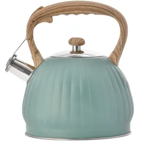 Vilihkc 765561663599 Whistling Stainless Steel Tea Kettle With Wood Grain Anti Heat Handle3.7 Quart /