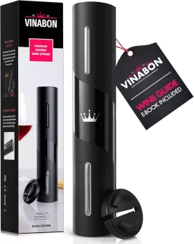 Ewo1 Vinabon Battery-operated Wine Opener - Premium 2025 Sophisticated Matte Black