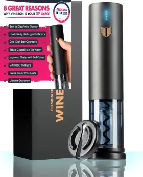 Ewo2 Vinabon Electric Wine Opener - Premium 2025 Sophisticated Matte Black Finish