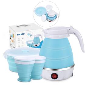 Wadeo Hk0368us Hk0369 Hk0370 Portable Travel Electric Kettle With Collapsible Bowl And Cups 600ml 110v 400w