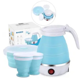 Hk0368us Wadeo Hk0369 Hk0370 Portable Travel Electric Kettle With Collapsible Bowl And Cups 600ml 110v 400w