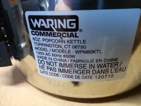 Wpm060ktl Waring Wpn060ktl Popcorn Kettle New Obsolete Never Used Out Of Box