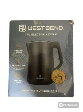West Bend 072244891232 Electric Kettle Cordless Serving Features Stainless Steel Interior Boil Dry Prot