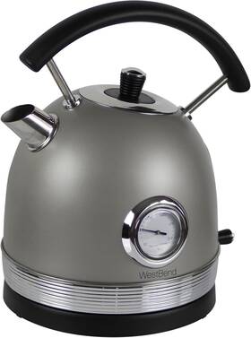 West Bend Ktwbrtgr13 1.7l Retro Style Electric Kettle Gray Used