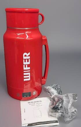 Wifer 445005062098 Red Electric Kettle 1l - Travel Portable Heater For Coffee Tea And Soup