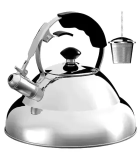 Willow & Everett 313051213221 And Whistling Tea Coffee Kettle For Stove Top 3 Liter Stainless Pot