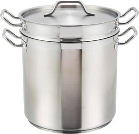 Winco Ssdb-16 Winware Stainless 16 Quart Double Boiler With Cover Steel