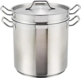 Ssdb-16 Winco Winware Stainless 16 Quart Double Boiler With Cover Steel