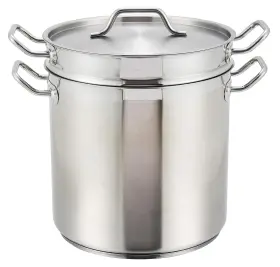 Ssdb-8 Winco Winware Stainless 8 Quart Double Boiler With Cover Steel