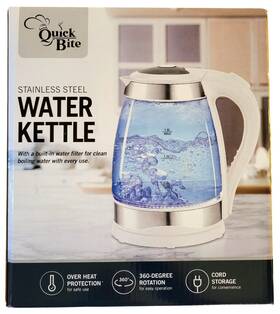 Xtreme Time 697777281499 Cordless Stainless Steel Electric Kettle With Led Illuminate Light 1.8l Capacity