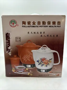 Ck-38 Yangshenghu Full Automatic Pottery Health Pot White Floral Model 3.8l 550w