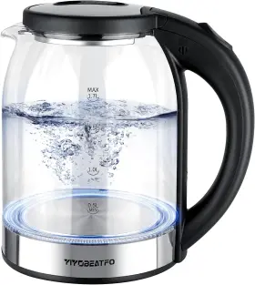 Ek238 Yiyobeatfo Electric Kettle 1.7l Glass Hot Water Boiler For Coffee And Tea Easy Clean